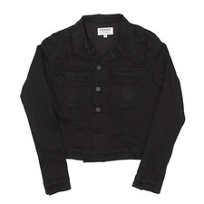 Frame Stretch Denim Jacket Black Womens Xs