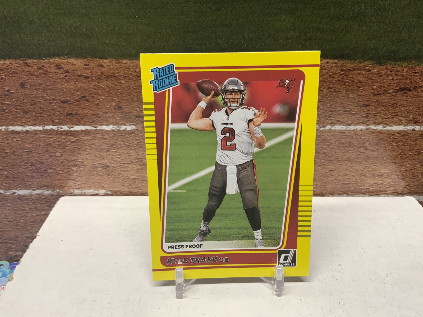 Kyle Trask 2021 Donruss #257 Press Proof Yellow Tampa Bay Buccaneers