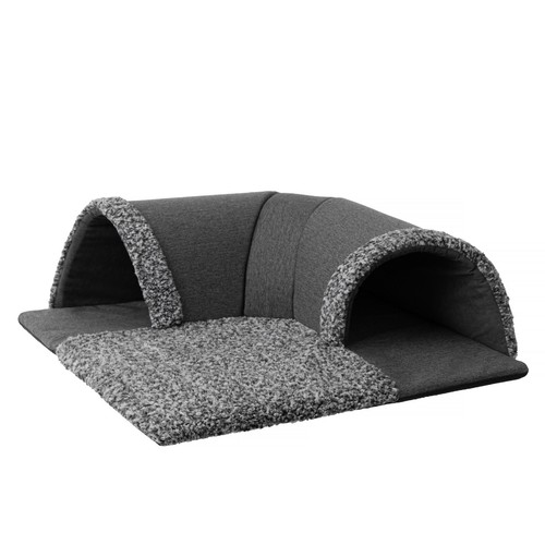 Cabaña para gatos, cama para gatos, estera, 2 en 1, amarre multifuncional, túnel - Imagen 7 de 41