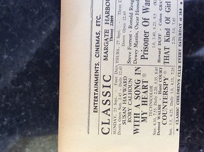 A2k ephemera 1956 asvert margate coleen gray hazel court susan hayward classic