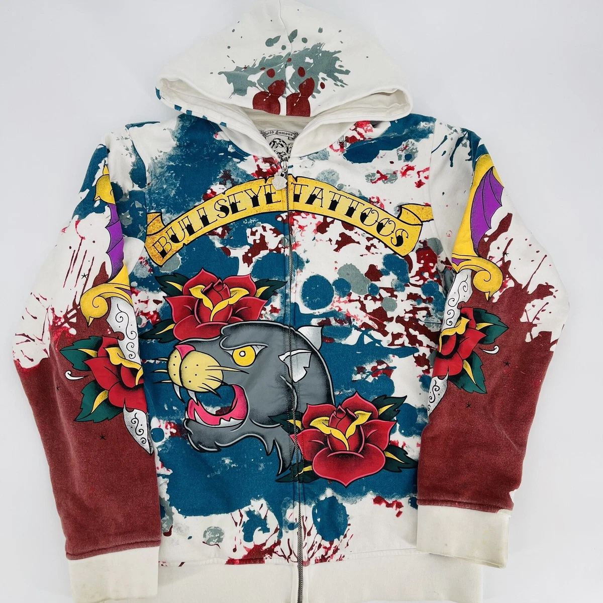 Bullseye Tattoo Jacket Womens Large Designer Series Panther Rose