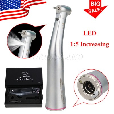 Dental 1:5 Electric Fiber Optic Contra Angle Handpiece Fit Electric Motor YIOE