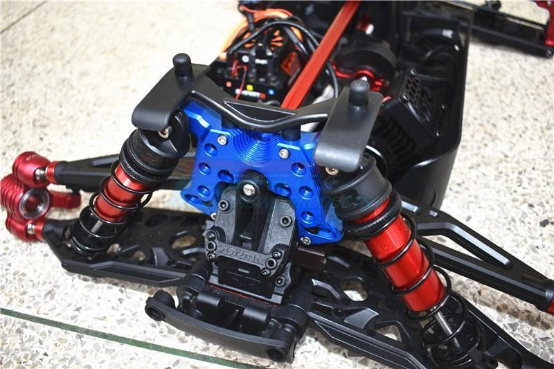 Montaje amortiguador delantero de aluminio GPM Racing verde: 1/5 KRATON 8S BLX Monster Truck Foto 3 de 4