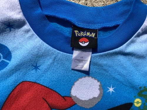 Pokémon Christmas Pikachu fleece two-piece pajama set youth Large - Picture 8 of 18
