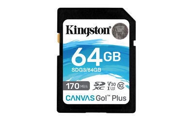 Kingston Canvas Go! Plus 64 GB SDXC, Speicherkarte schwarz, UHS-I (U3), Class 10