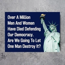 Save Democracy Car Magnet | Anti Trump Bumper Sticker Statue Liberty