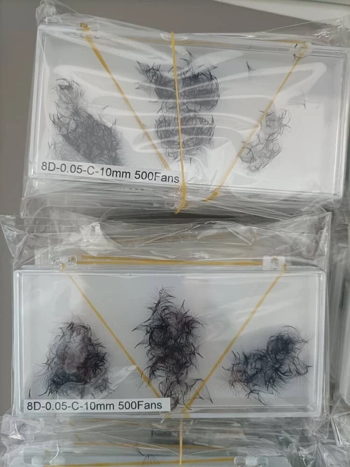 Extensiones de pestañas 8D 0,05 C 10 mm Promade ventiladores 500 pestañas base puntiaguda Promade Foto 3 de 4