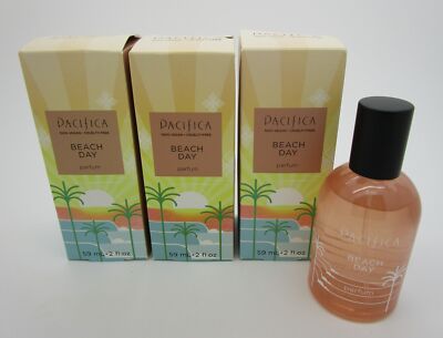 Pacifica BEACH DAY 100% Vegan PARFUM 2 oz. - Lot of 3