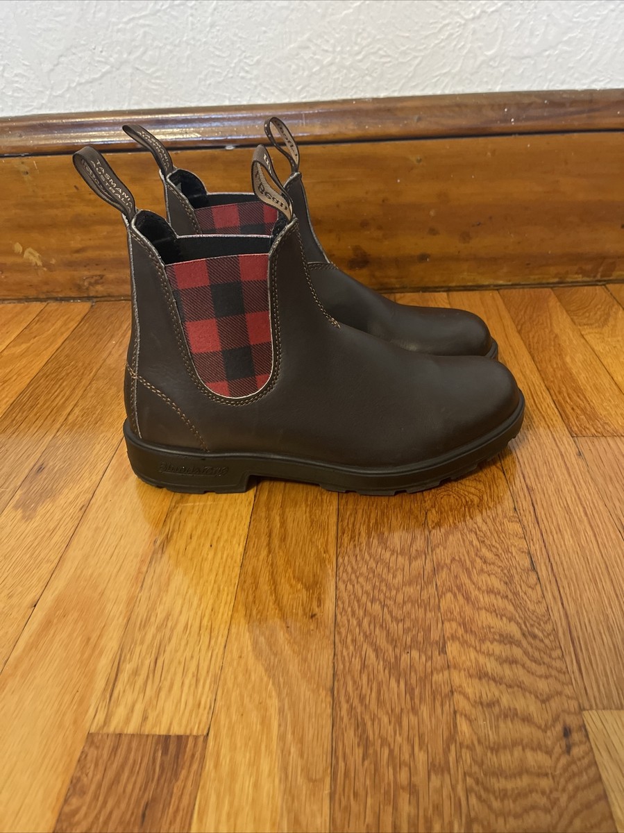 Blundstone x LL Bean Men US 10.5 UK9.5 Chelsea Boots Brown Leather Buffalo Plaid L.L. Bean x Blundstone Boot Collection — Shop the Collection Now main image 2