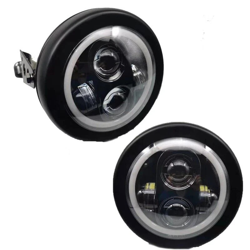 Faro LED 5,75" + Soporte de montaje de carcasa para Yamaha V-Star XVS 650 950 1100 Foto 4 de 4