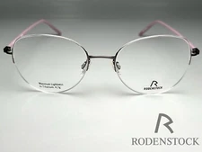 Brand New Rodenstock Eyewear Cat Eye R7098 Half Rim 51-140 Titanium Lightweight