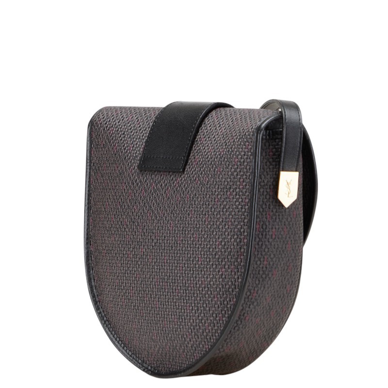 Borsa a tracolla Saint Laurent Ysl Monogram viola pelle nera donna