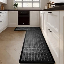 2PCS Kitchen Rugs, Cushioned Anti Fatigue Kitchen Mats for Floor, Waterproof ...