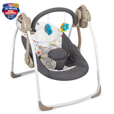 Baby Electric Swing,Soothing Portable Swing with Intelligent Music Vibration ...
