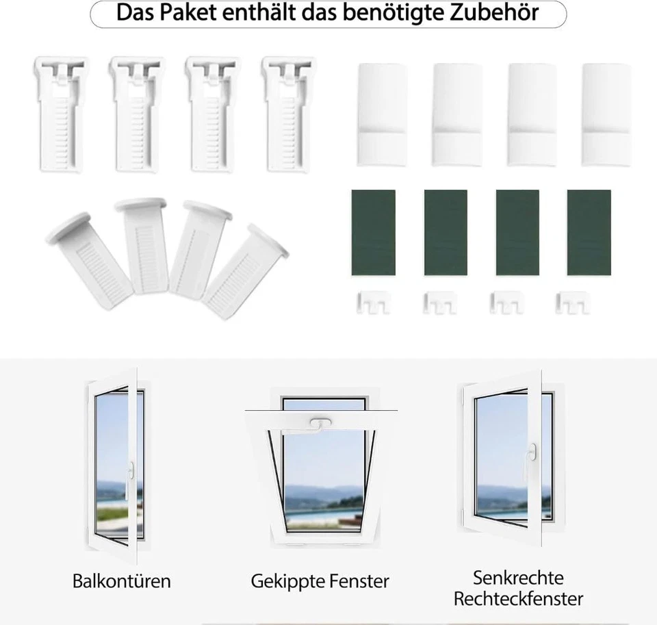 Plissee Klemmfix ohne bohren Fenster Tür Verdunkelung - Bild 2 von 4