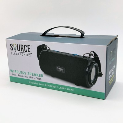 Source Electronics Wireless Speaker w/Flashing LED Lights, Removable Carry Strap