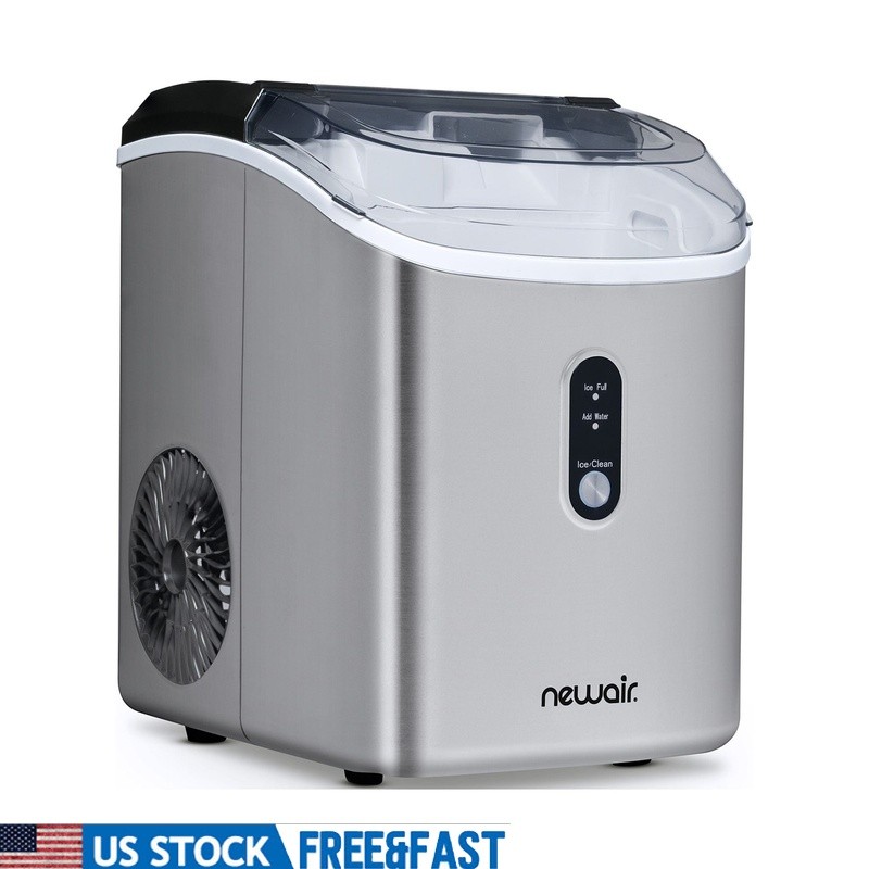 Portable Countertop Nugget Ice Maker 26lbs Self Cleaning Soft Chewable Ice Machine
