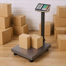 100KG/300KG Industrial Platform LCD Digital Postal Parcel Weighing Scales Black