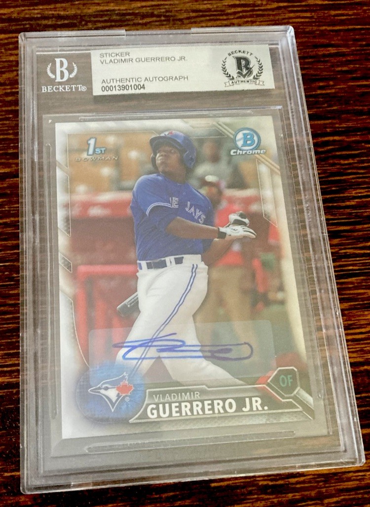 Vladimir Guerrero Jr 2016 1st Bowman Chrome Auto Rookie RC Beckett Auth RARE