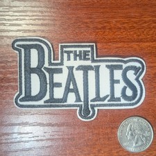 The Beatles Patch Band Logo 60s Classic Rock Embroidered Iron On 3.5x2.25"