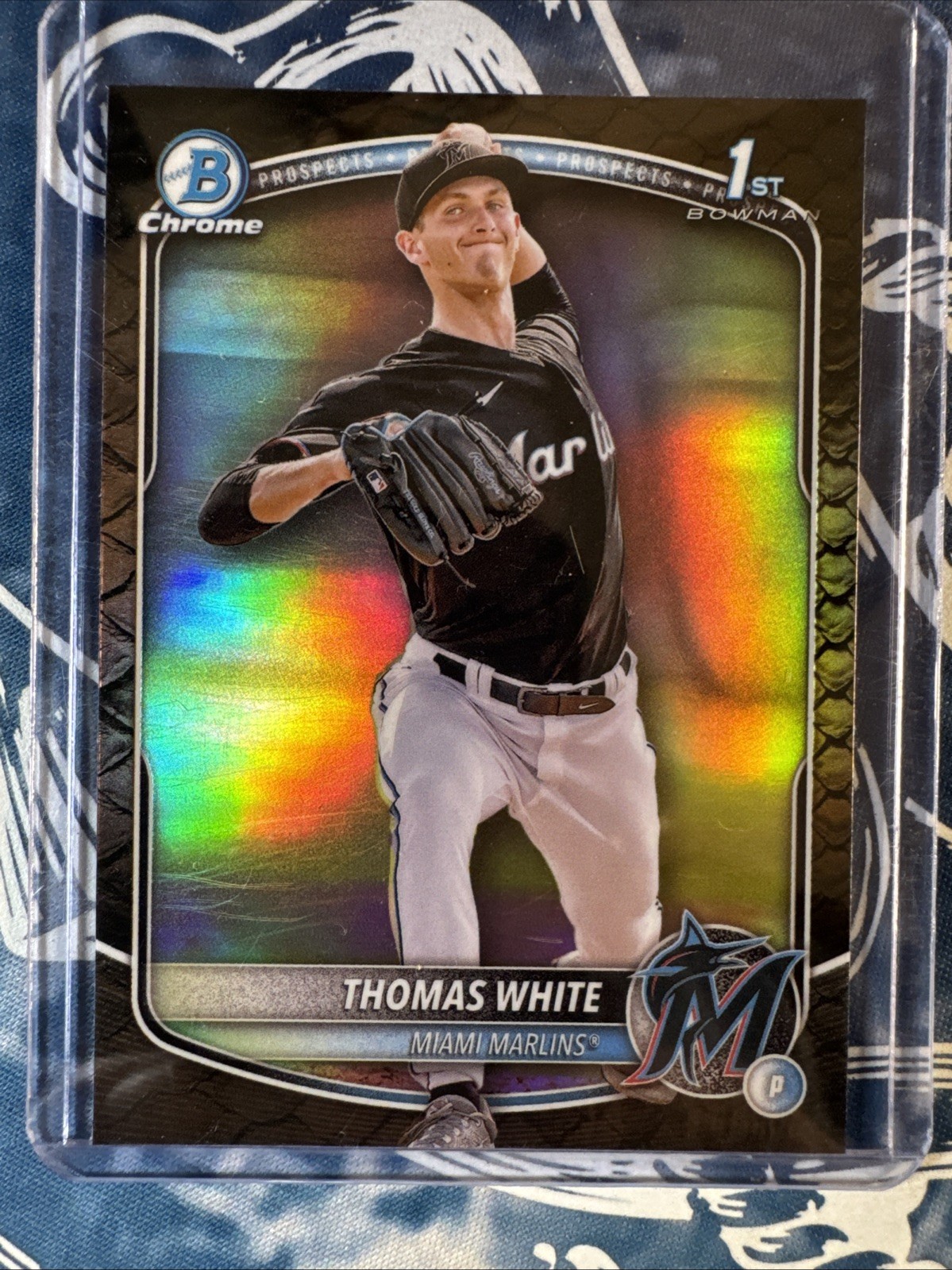 2025 Bowman Thomas White Chrome Reptilian Refractor 1st Prospect #BCP-69 Marlins