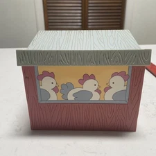 Vintage Avon Chicken Coop Recipe Box - Plastic. Read description! 
