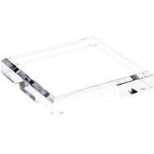 Plymor Clear Acrylic Square Beveled Display Base, 4" W x 4" D x 0.75" H
