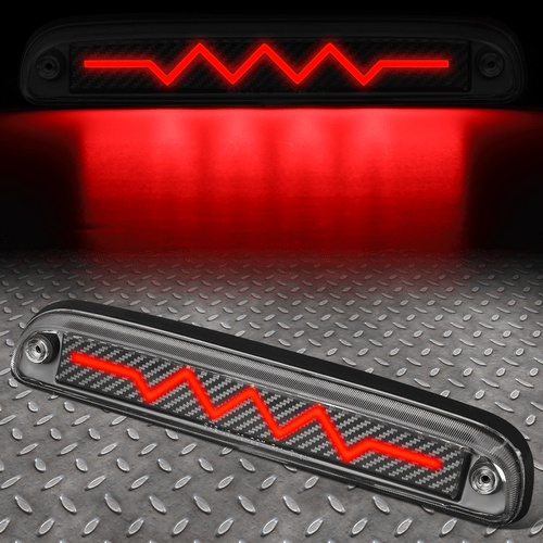 [SEQUENTIAL HEARTBEAT LED]FOR 93-16 FORD SUPER DUTY CARBON 3RD THIRD BRAKE LIGHT - 第 1/7 張圖片