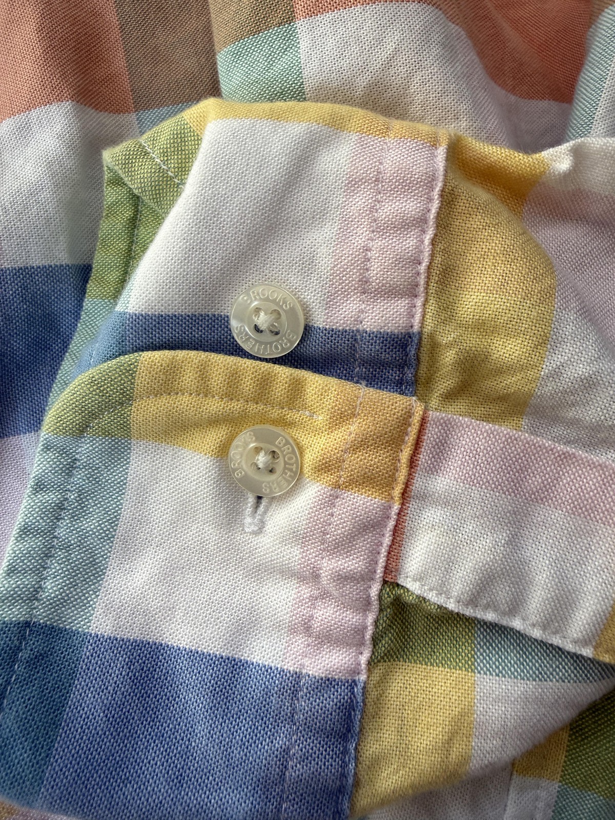 Brooks Brothers Red Fleece Shirt Mens Large Multicolor Check Button Down thumbnail 6