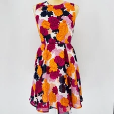 New MAISON JULES Women's Dress Size XS Floral Fit Flare Sleeveless Summer Mini