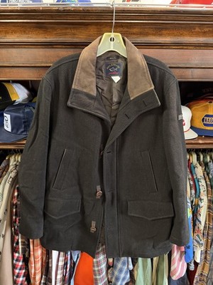 Paul & Shark Coat Mens Large Brown Wool Button Yachting Made Italy Nautical