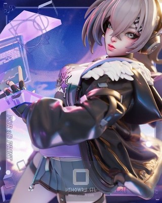 Silver Wolf Honkai: Star Rail | Garage Kit DIY Figur Statue BEMALT 3D Modell