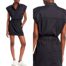 PISTOLA Anthropologie Rosie Mini Dress Smocked Waist Sz Medium Fade Black Casual