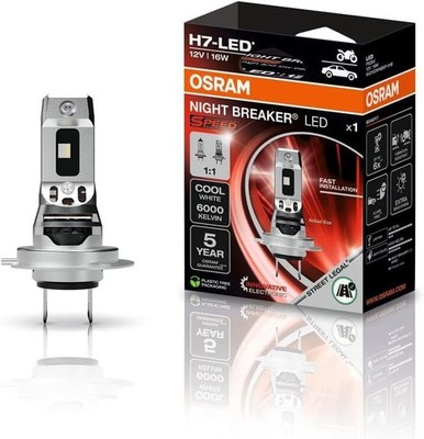 OSRAM Night Breaker H7 LED 16W 6000K 64210DWNBSP LED Umrüstung Fernlicht 1HB