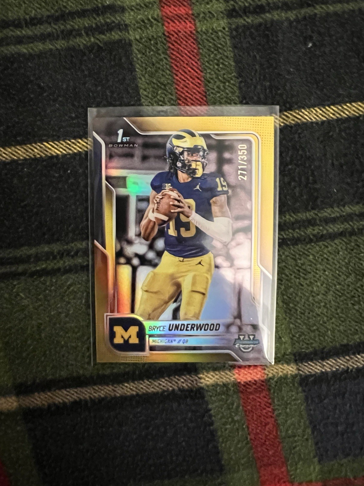 2025 Bowman Chrome U Bryce Underwood True Yellow /350 Michigan 1st