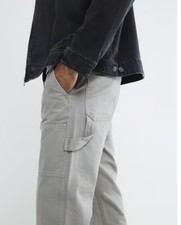 Men's River Island Grey Straight Carpenter Jeans 30R (32Length)