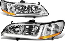 For 1998-2002 Honda Accord 24dr Chrome Led Tube Headlights Headlamps Leftright