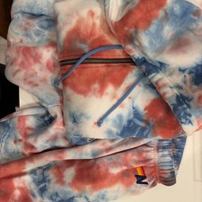 Aviator Nation Tie Dye Sweatshirt Sweatpants Set Men s L M Red See Pics
