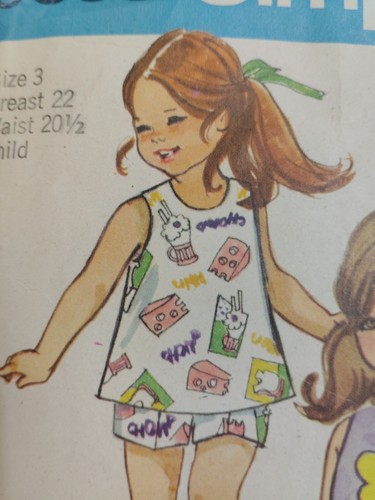 Pants Shorts Tunic Tank Crop Top Girls 3 Simplicity 9388 Sewing Pattern Cut VTG - Picture 3 of 8