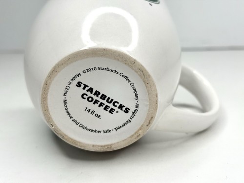TAZZA CAFFÈ STARBUCKS 2010 SIRENA VERDE LOGO SIRENA TAZZA BOTTE BIANCA 14 OZ - Foto 6 di 6