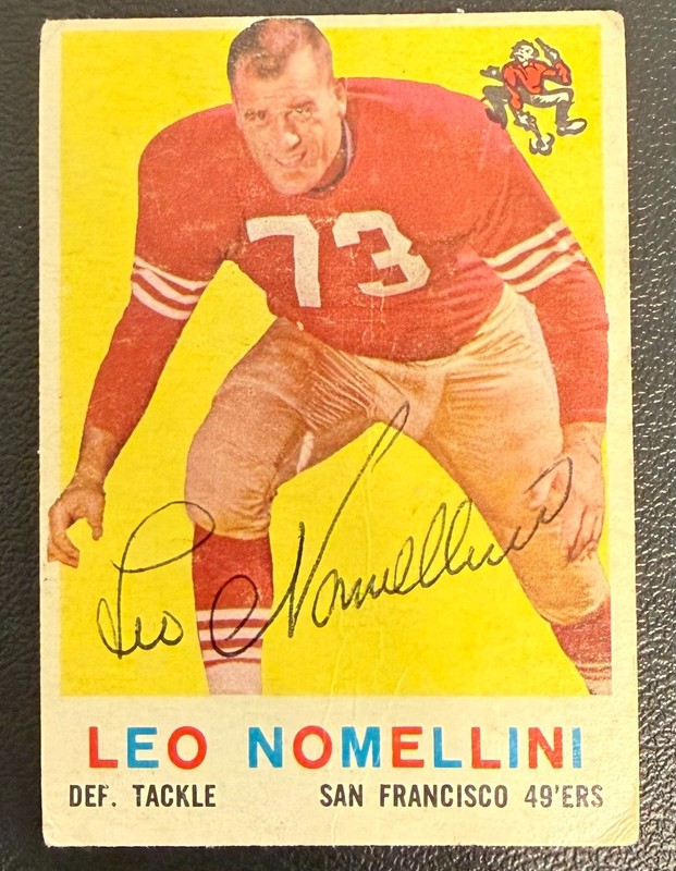 LEO NOMELLINI Autographed Signed 1959 Topps Football Card #19 HOF Died 2000