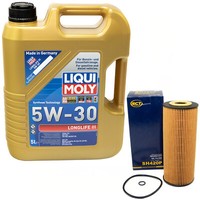 MotoröL Set 5W-30 5 Liter + ÖLfilter SH420P FüR Audi A3 Seat Leon Skoda VW Bora