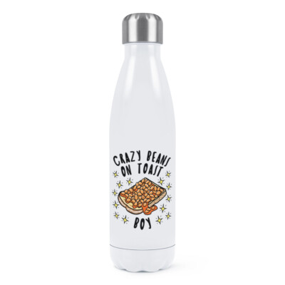 Crazy Beans On Toast Junge Sterne doppelwandige Trinkflasche Sohn lustig Kinder Frühstück