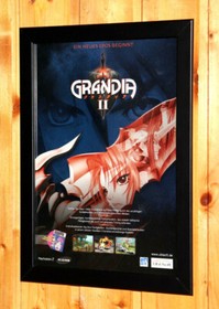 Grandia II 2 Video game Rare Small Poster / Vintage Ad Page Framed PS2 Dreamcast