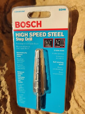 #ad BOSCH SDH6 3 16 In. to 1 2 In. High Speed Steel Step Drill Bit $16.62