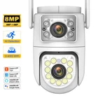 4K 8MP WIFI IP Camera Outdoor Dual Lens Security Protection Camera CCTV HD Video