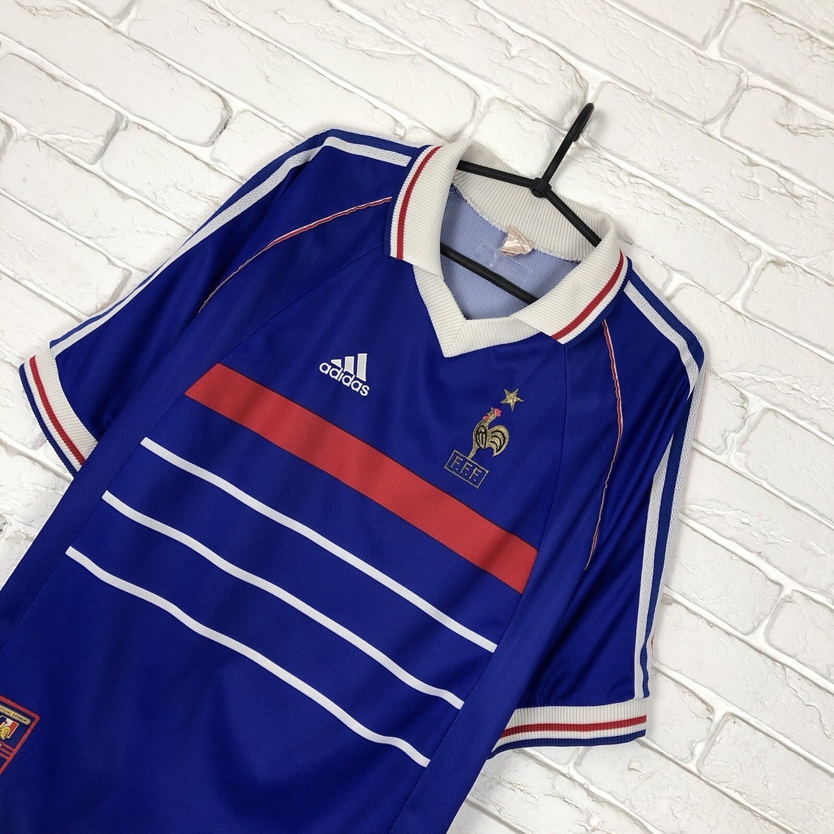 adidas フランス代表 ユニフォーム ホーム 98/99 半袖 M～L adidas フランス代表 98 ユニフォーム ホーム半袖 693254 ブルー