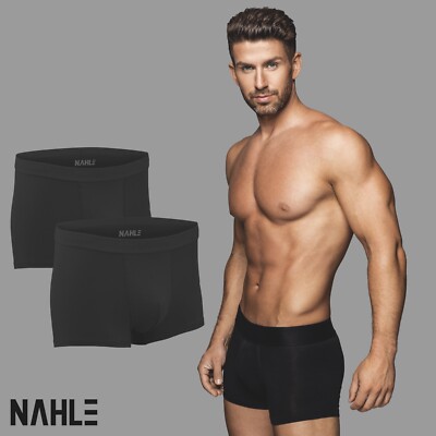 Nahle Herren Baumwolle Boxershorts 2er Pack Men Unterhosen Retro Underwear