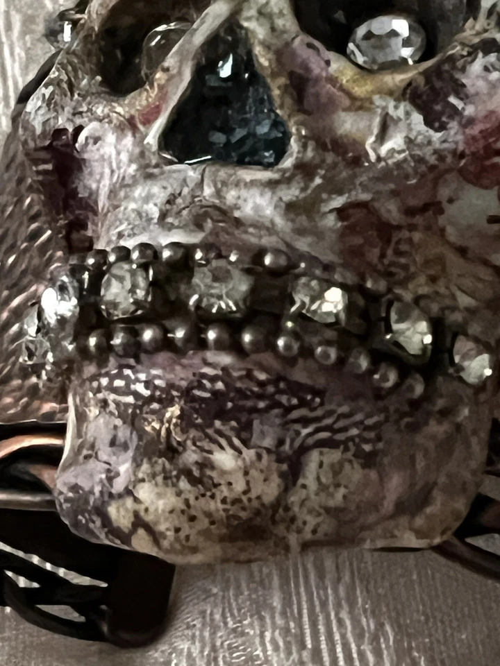 PULSERA CALAVERA Por Betsey Johnson PULSERA PEDRERÍA FLOR Puño Cobre Foto 4 de 4