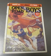 1933 Open Road For Boys Magazine JAN Vintage Ads VG Helicopter Airplane Cover